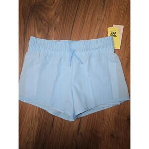All In Motion Shorts Girls Size 14 Blue Pull On Elastic Waist Lined 5981